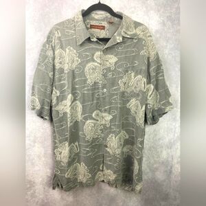 Tori Richard Men's Geometric Print Hawaiian Button Down Shirt Retro Pattern‎ XL